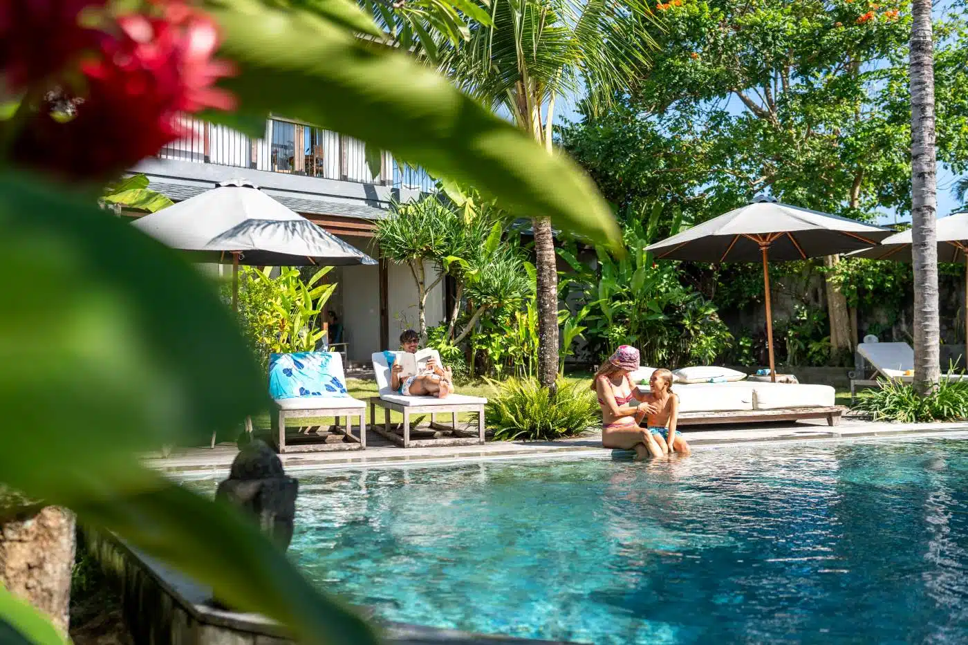 Family in pool Bali Masmara Resort